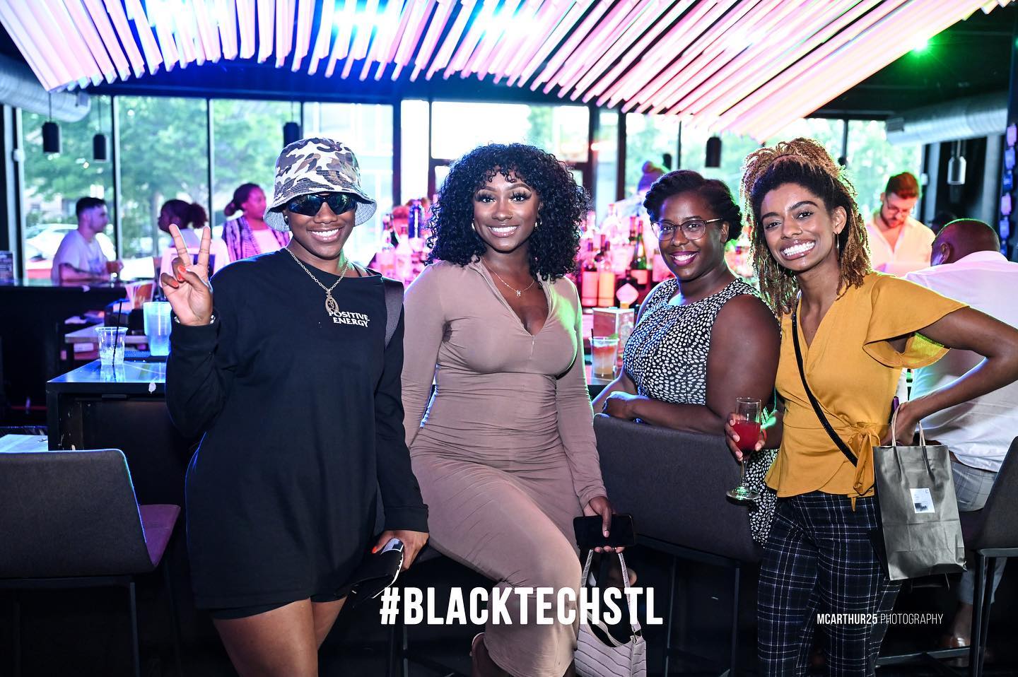 Black Tech STL community event, with four attendees and the #BLACKTECHSTL event branding