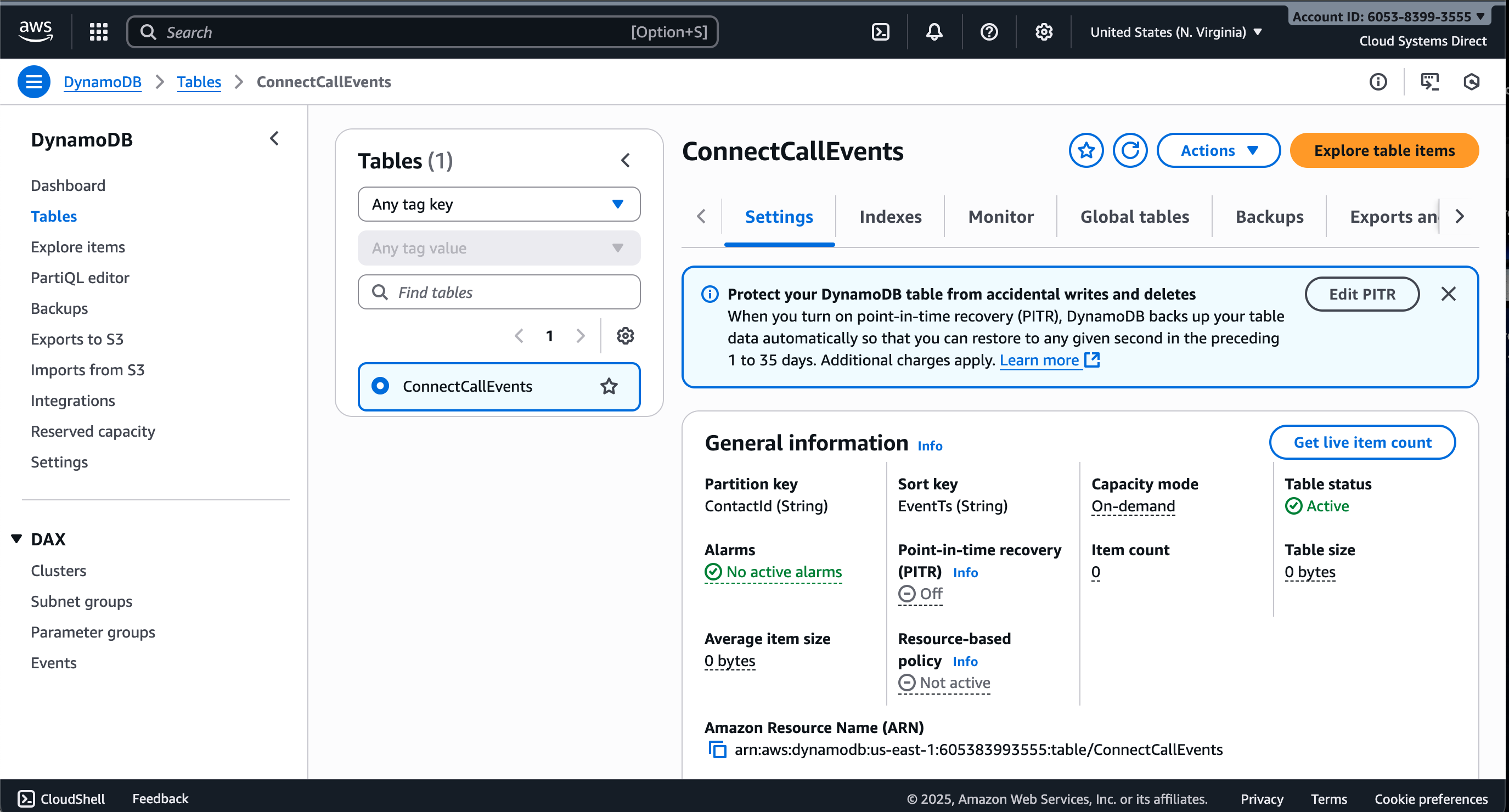 DynamoDB schema and data flow for IVR session tracking