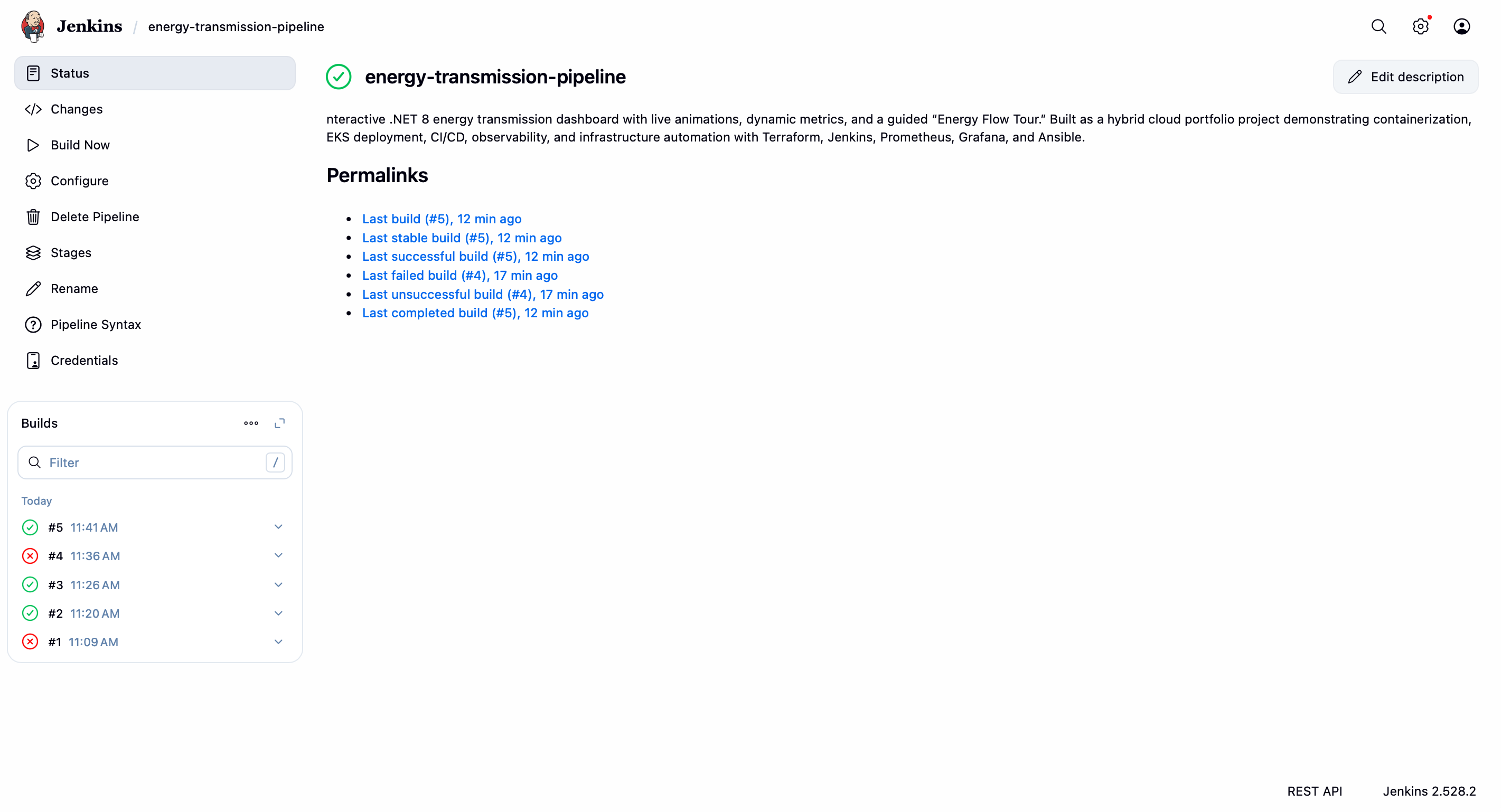 Jenkins pipeline configuration and stages