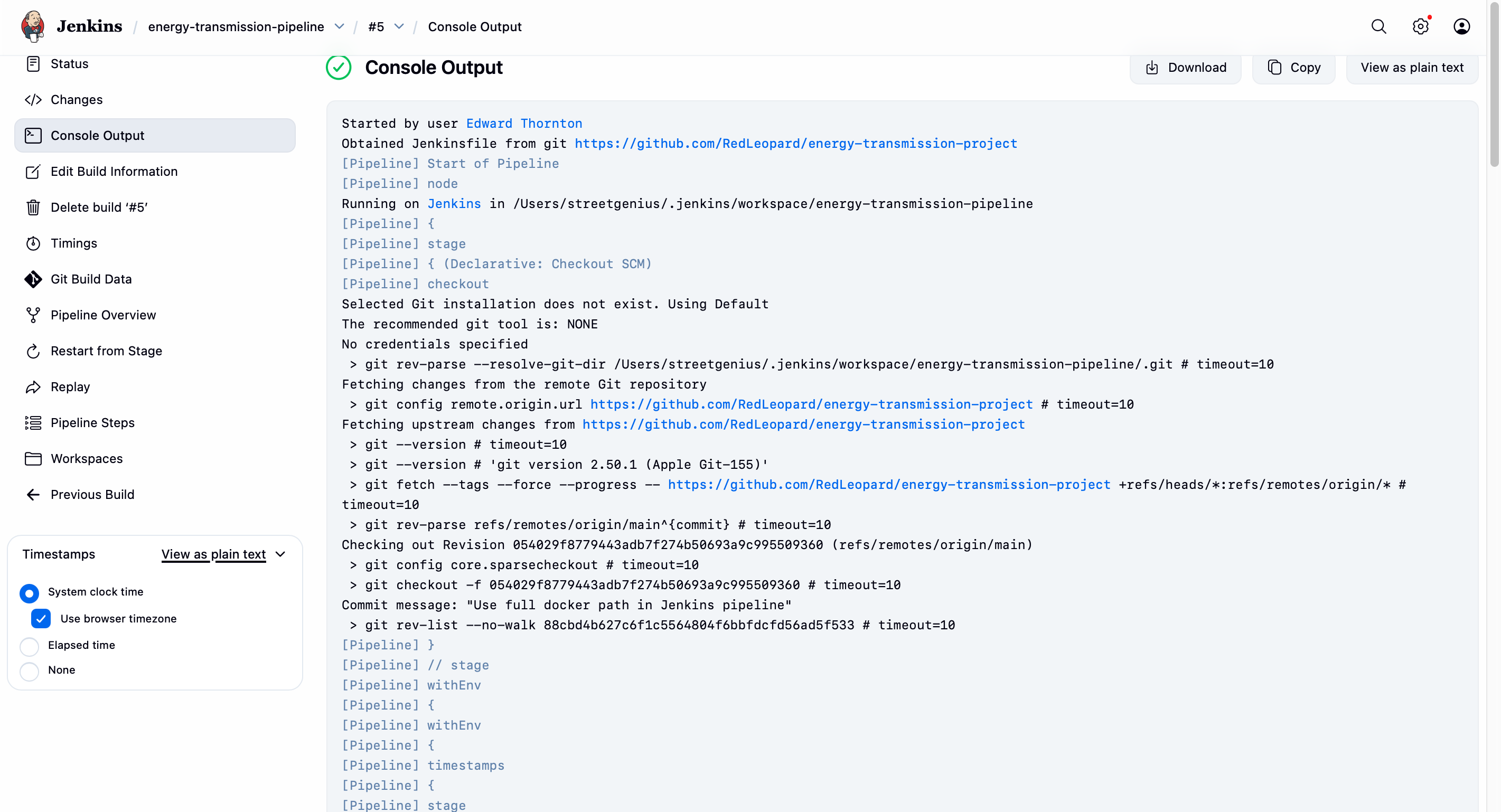 Jenkins pipeline configuration and stages