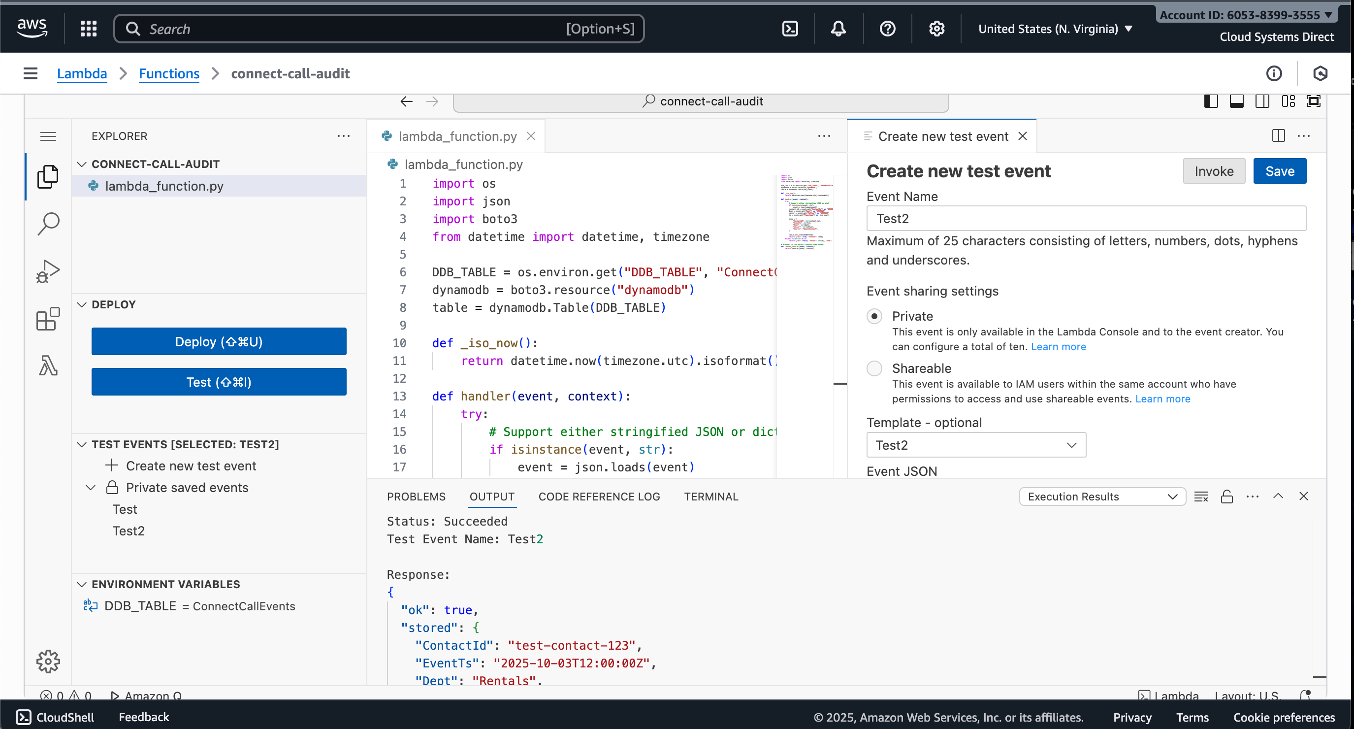 Lambda handler code for routing logic